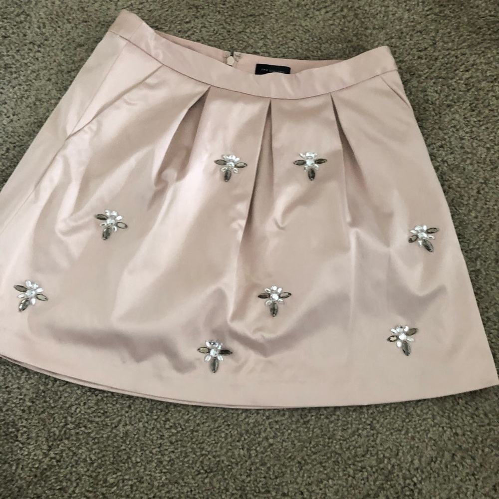 Embellished blush pink skirt